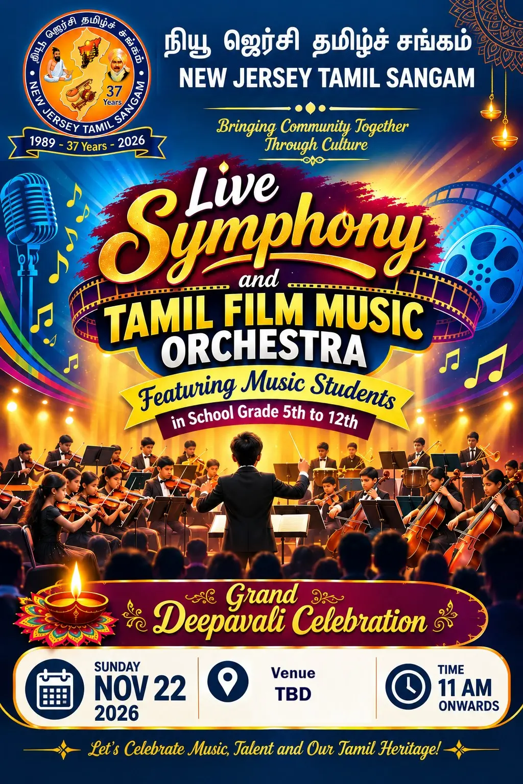 Live Symphony and Tamil Film Music Orchestra – Grand Deepavali Celebration