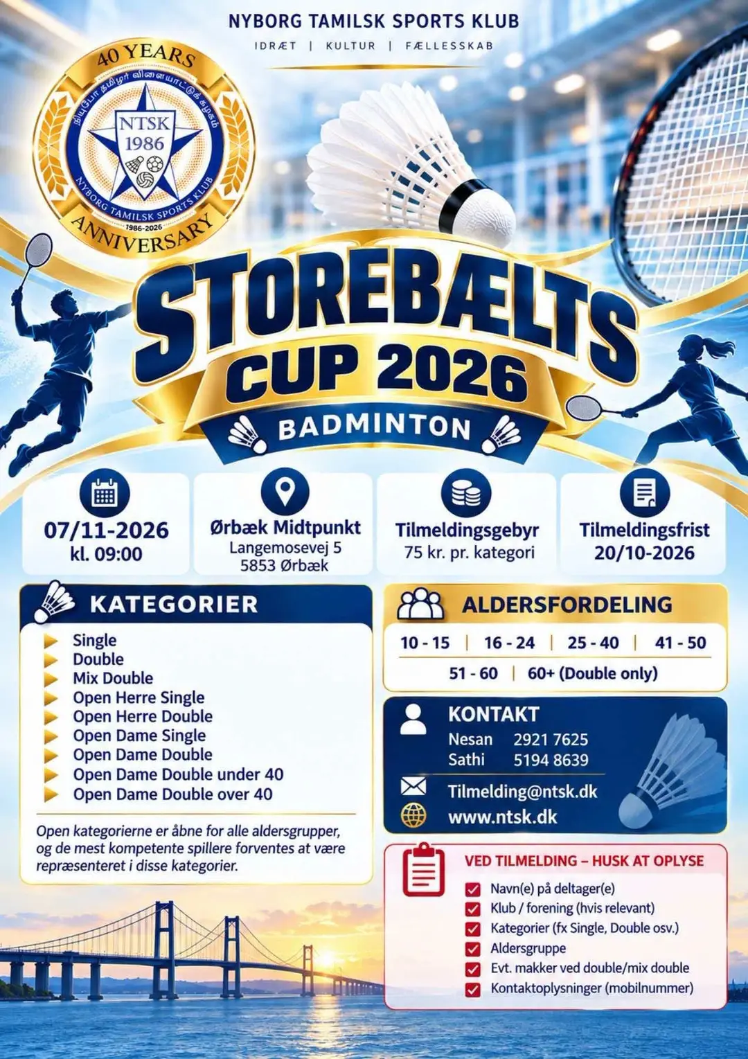 Storebælts Cup 2026 - Badminton