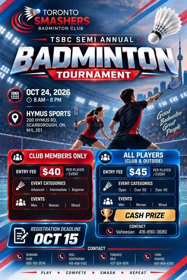 TSBC Semi Annual Badminton Tournament 2026